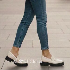 Quince Italian Leather Lug Sole Platform Loafers Bone Ivory Size 9.5 Women’s NWB